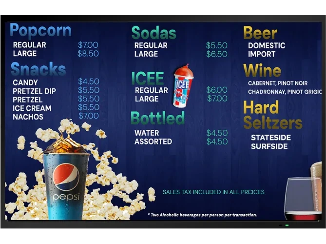 RTS digital menu board