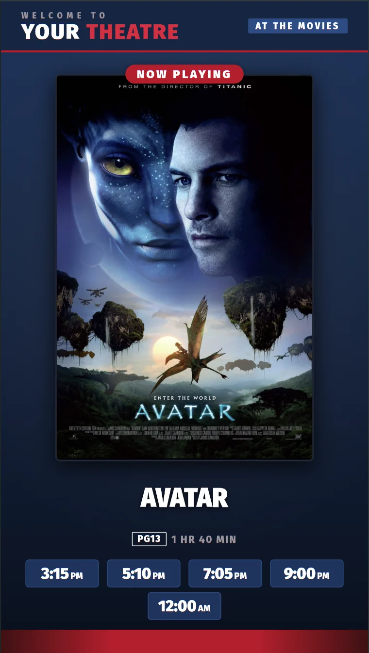 Poster screen in portrait